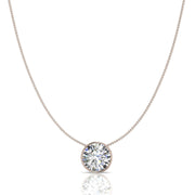 Pendentif diamant naturel rond 1.00 carat or rose Barbara